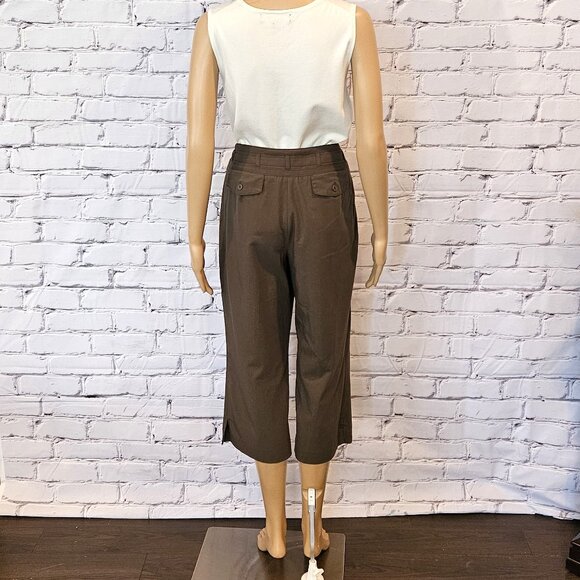 CATO, Boho olive green cropped khaki pants - Picture 5 of 9